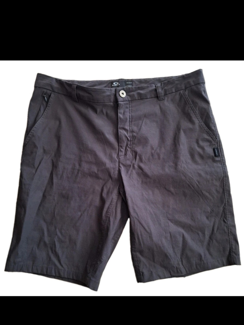 Oakley Golf Shorts Mens Charcoal Gray Performance Stretch Flat Front Chino Sz 36